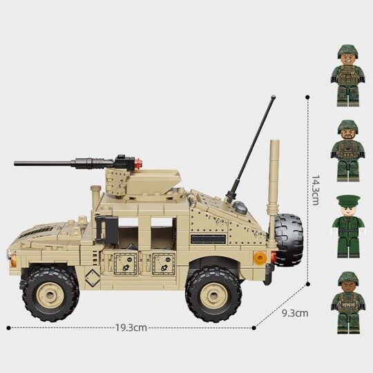 Конструктор Sembo 207121 - Бронированный внедорожник Hummer M1114