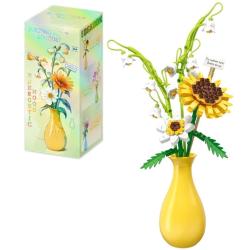 Конструктор Zhe Gao 622005 - Букет с подсолнухом в наборе с керамической вазой