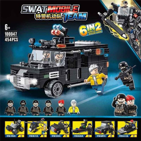 Конструктор Quanguan 100047 Мобильная группа SWAT 6 в 1