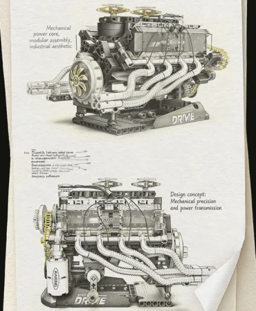Конструктор Двигатель Dodge Viper GT 40 Shelby V8 К96258