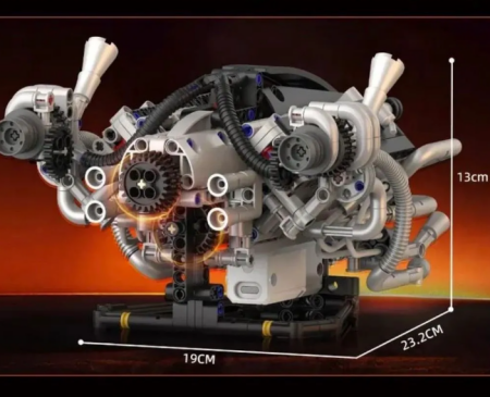 Конструктор KXING K96213 — Моторизованная модель V8 двигателя, 770 деталей