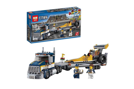 Конструктор Lepin 02025 Грузовик для перевозки драгстера