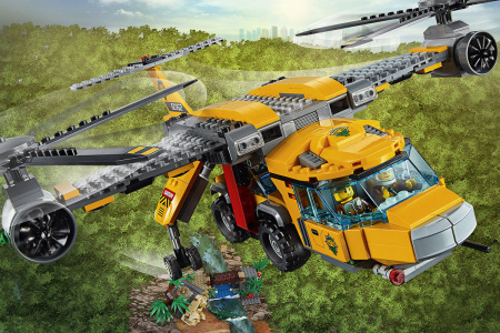 Конструктор Lepin 02085 Вертолёт для доставки грузов в джунгли